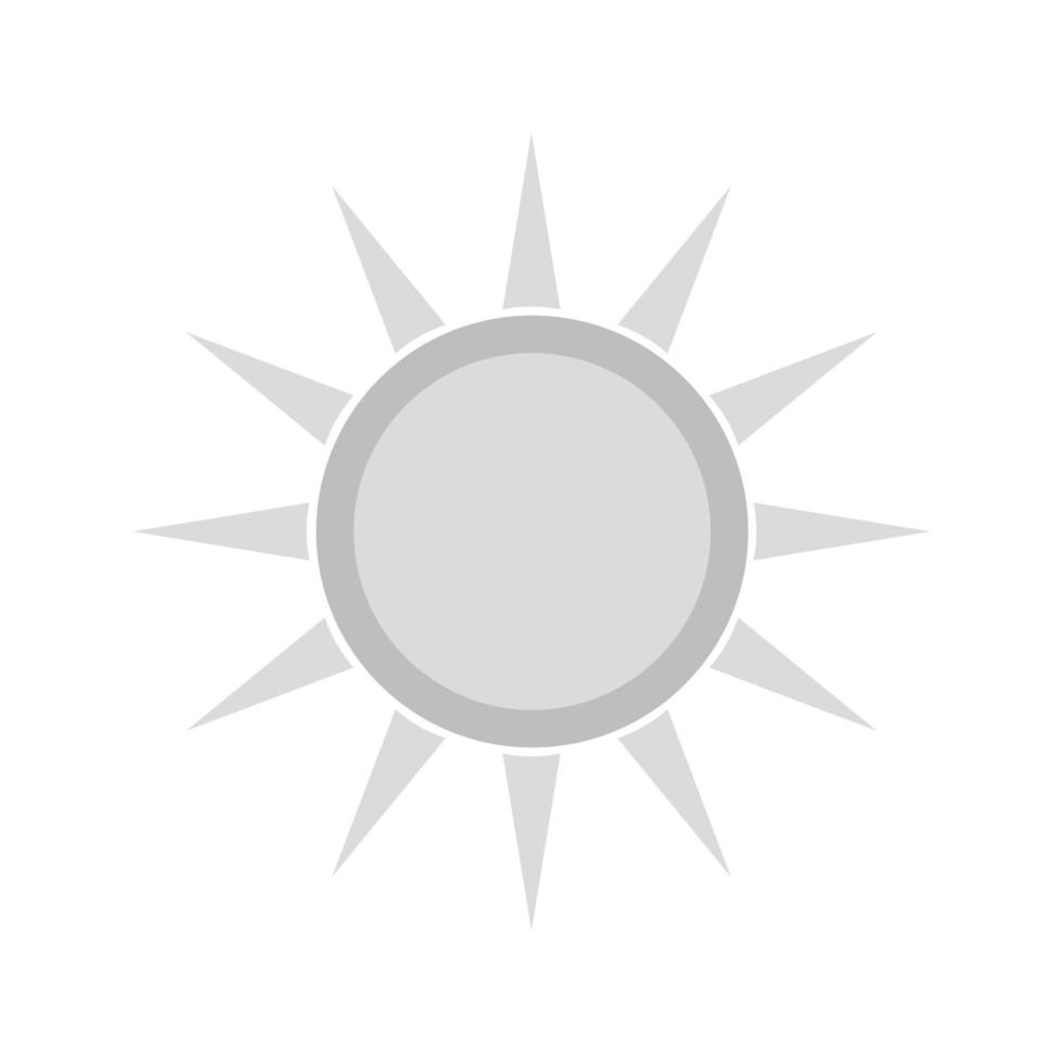 Sunny Flat Greyscale Icon vector