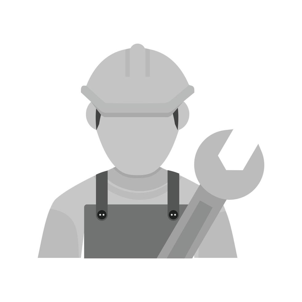 Mechanic Flat Greyscale Icon vector