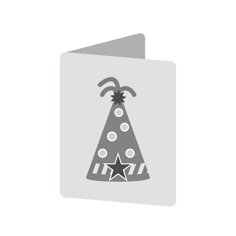 Birthday Card Flat Greyscale Icon vector