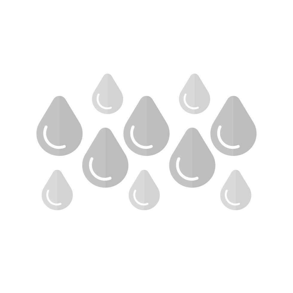 icono de lluvia plana en escala de grises vector