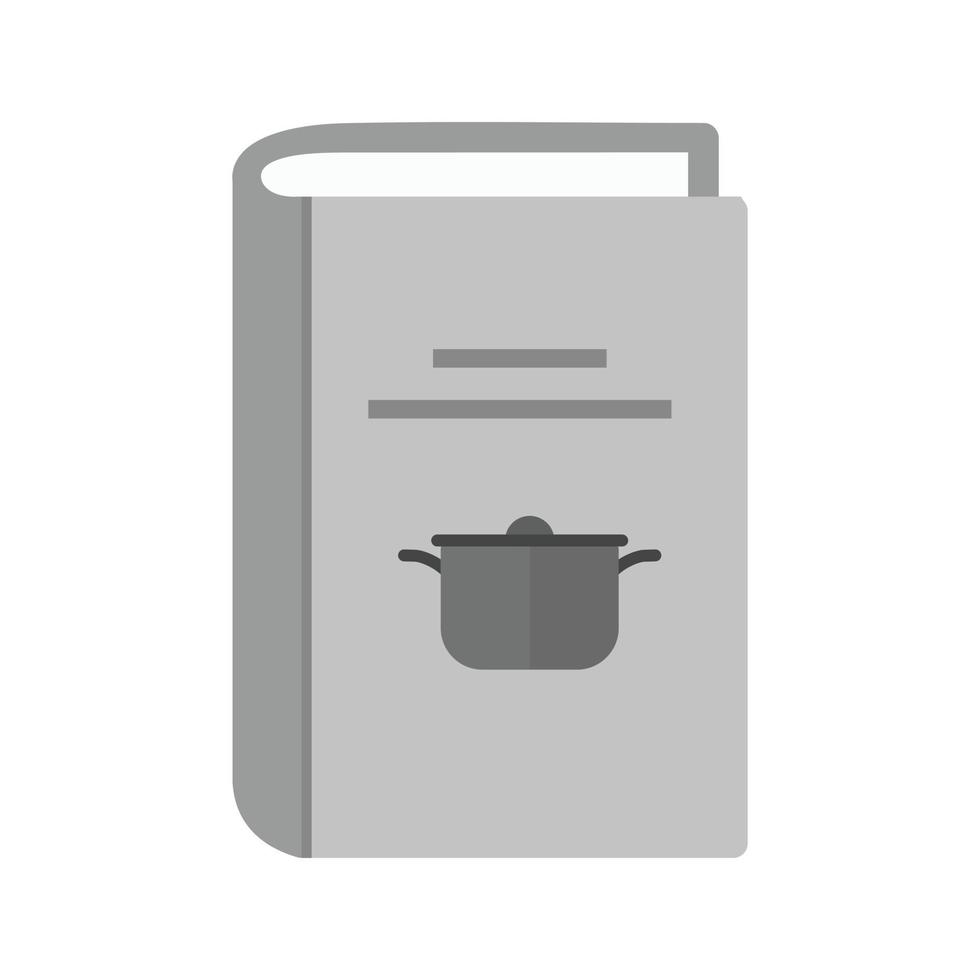 icono de escala de grises plano de recetas de sopa vector