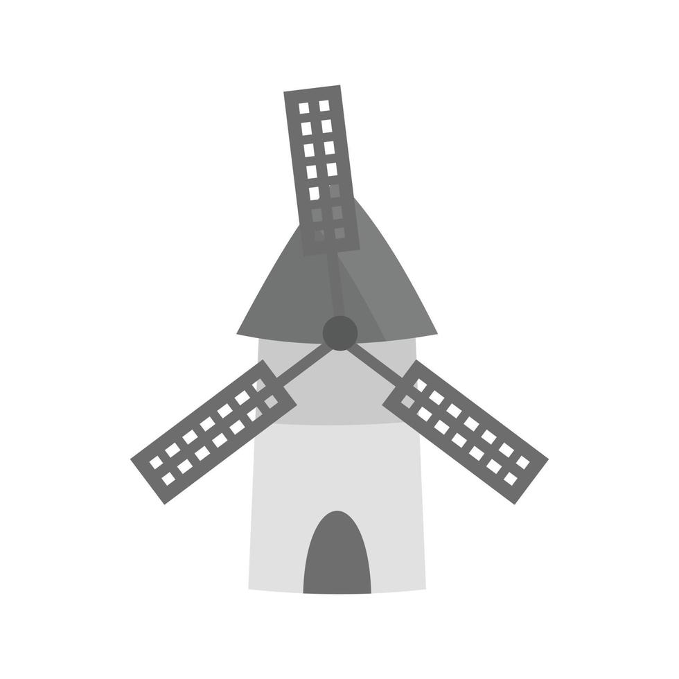 Windmill Flat Greyscale Icon vector