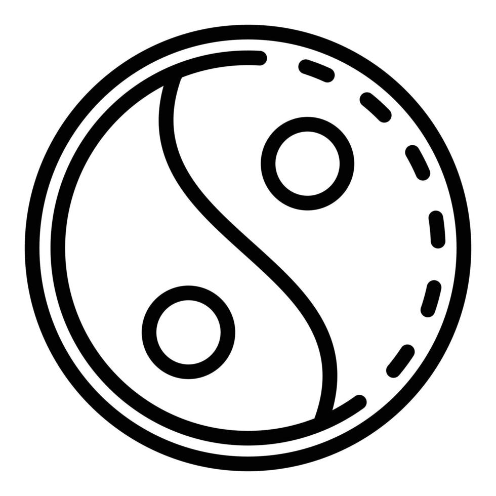 Eastern symbol of equilibrium icon, outline style vector