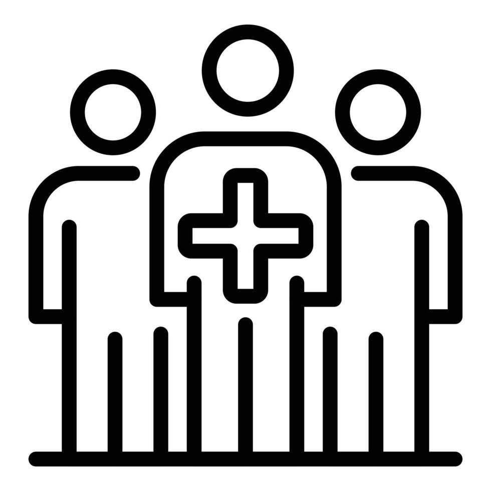 Three doctors icon, outline style vector