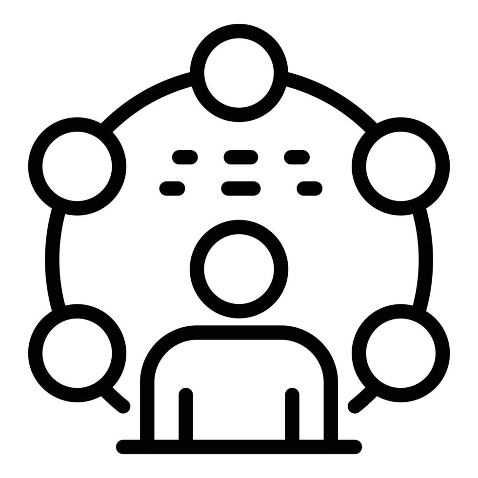 Man in the circle icon, outline style vector