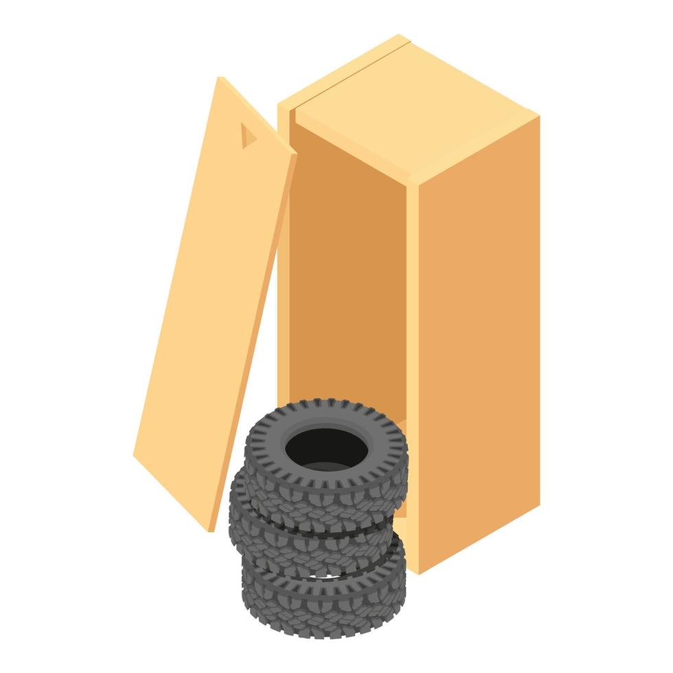 Car tire icon, isometric style vector