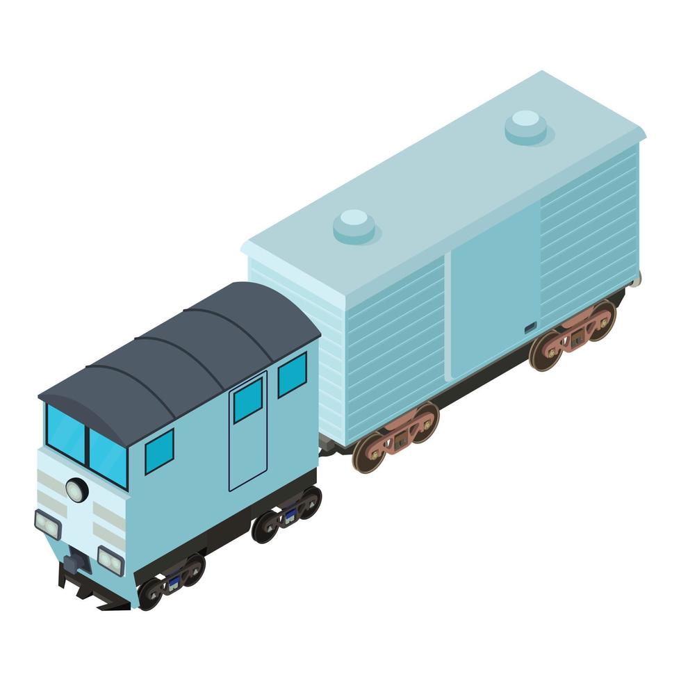 Refrigerator train icon, isometric style vector