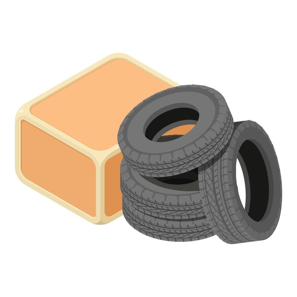 New tire icon, isometric style vector