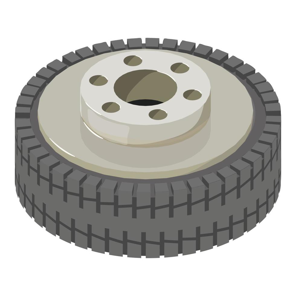Car wheel icon, isometric style vector