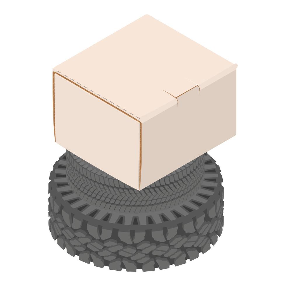 Winter tire icon, isometric style vector