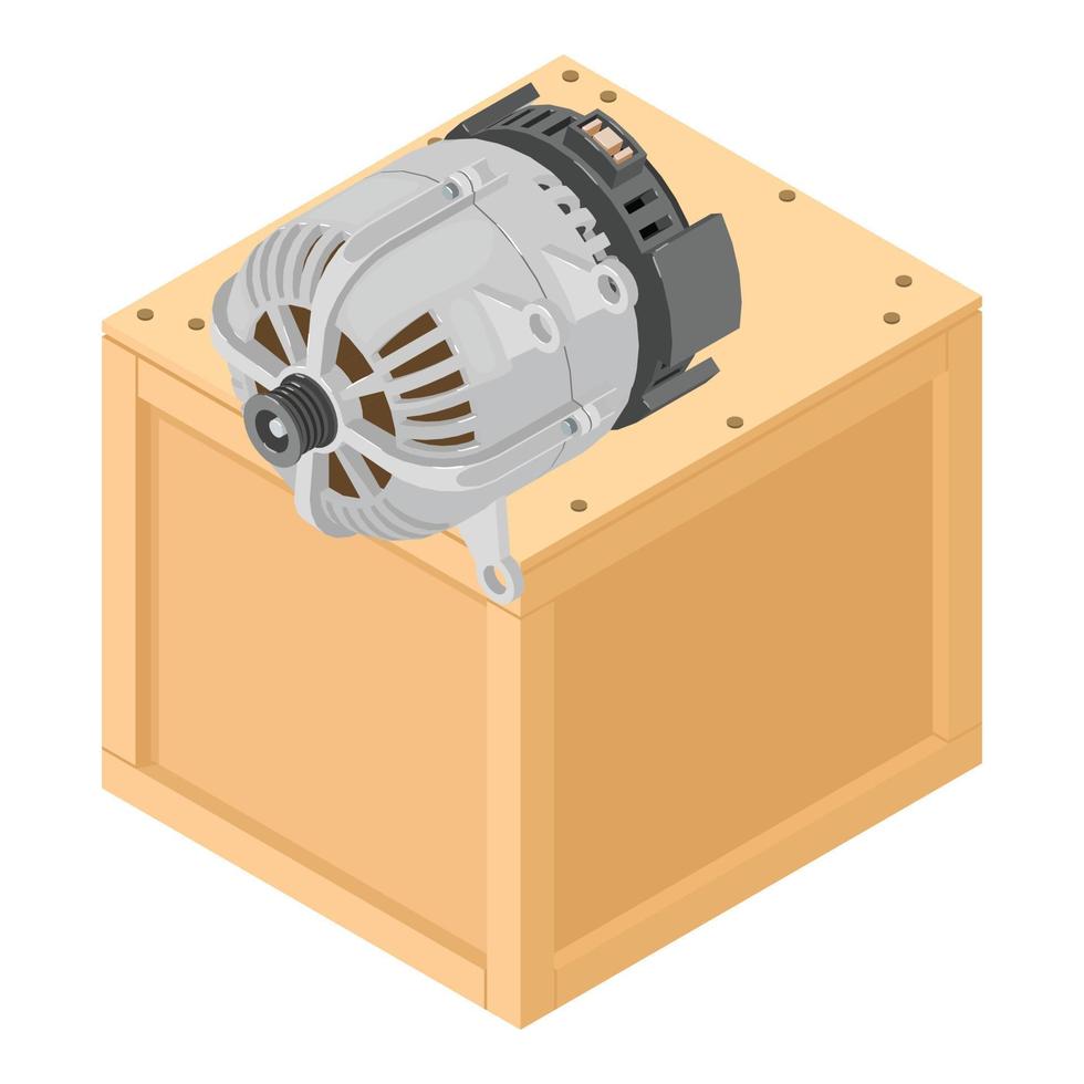 Car alternator icon, isometric style vector