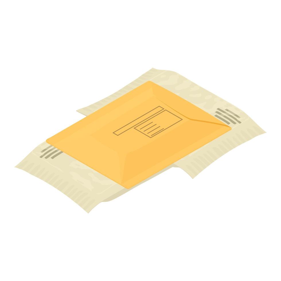 Envelope package icon, isometric style vector