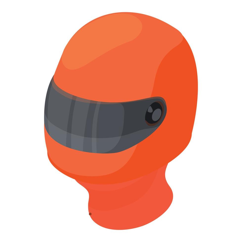 Karting helmet icon, isometric style vector