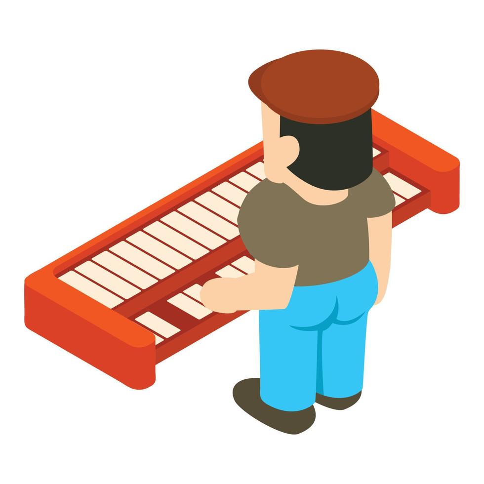 Keyboardist icon, isometric style vector