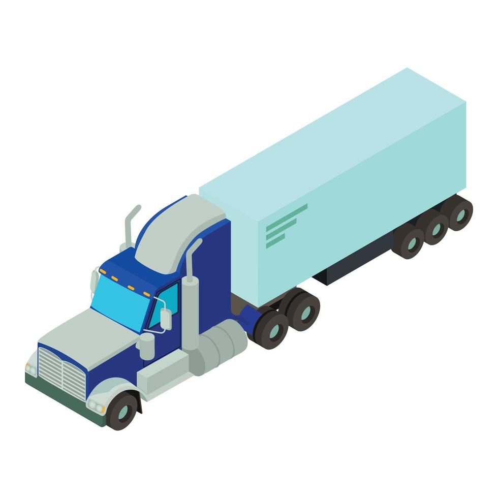 Truck delivery icon, isometric style vector