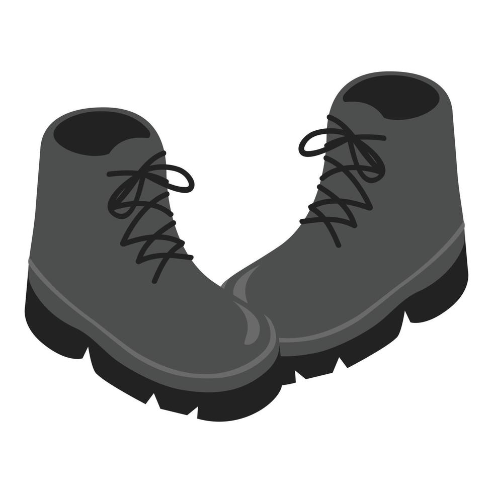 Hiking boots icon, isometric style vector