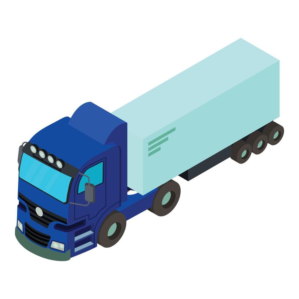 icono de transporte de camiones, estilo isométrico vector