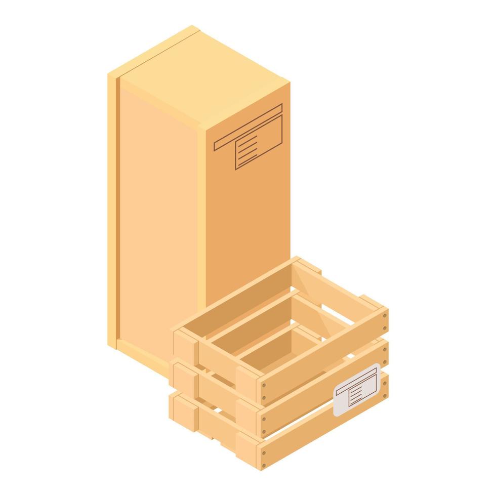 Transport packaging icon, isometric style vector