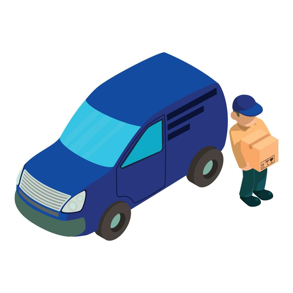 Delivery service icon, isometric style vector