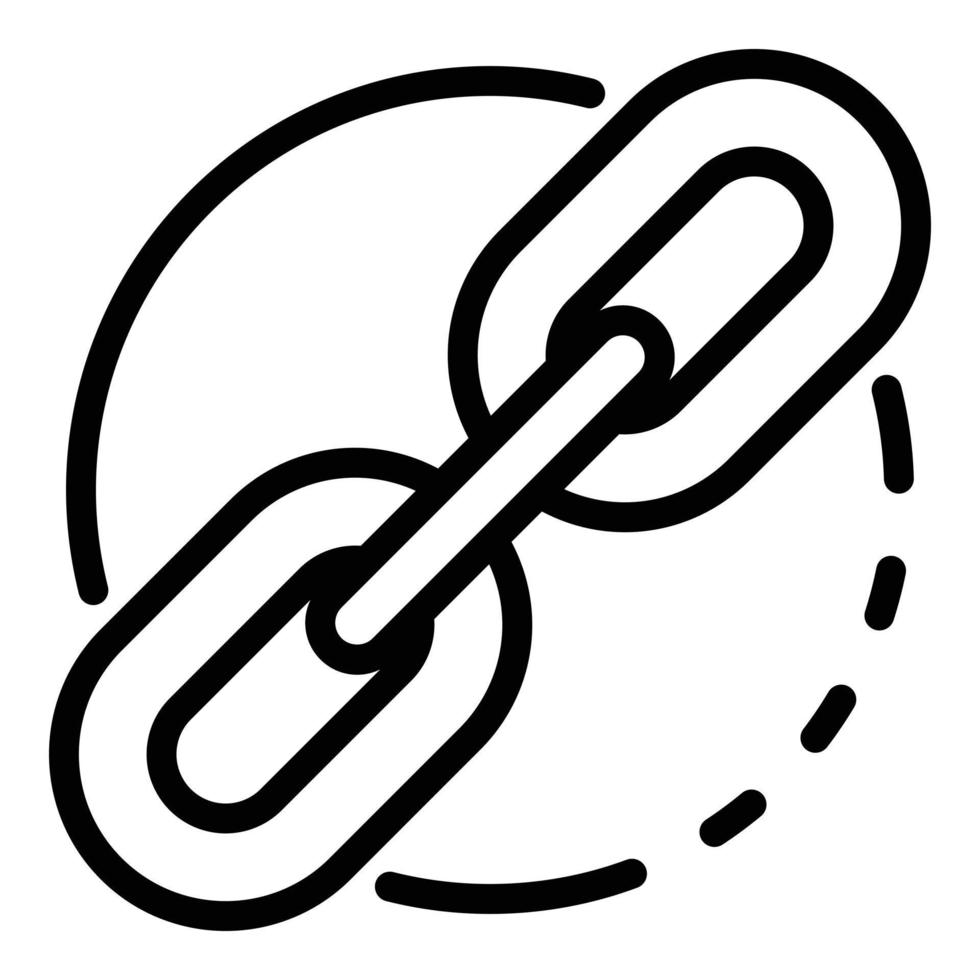 Link in a circle icon, outline style vector