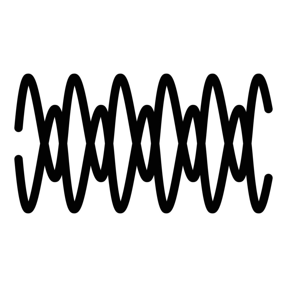 Sound waves icon, outline style vector