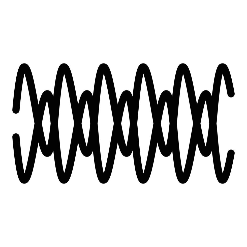 Sound waves icon, outline style vector