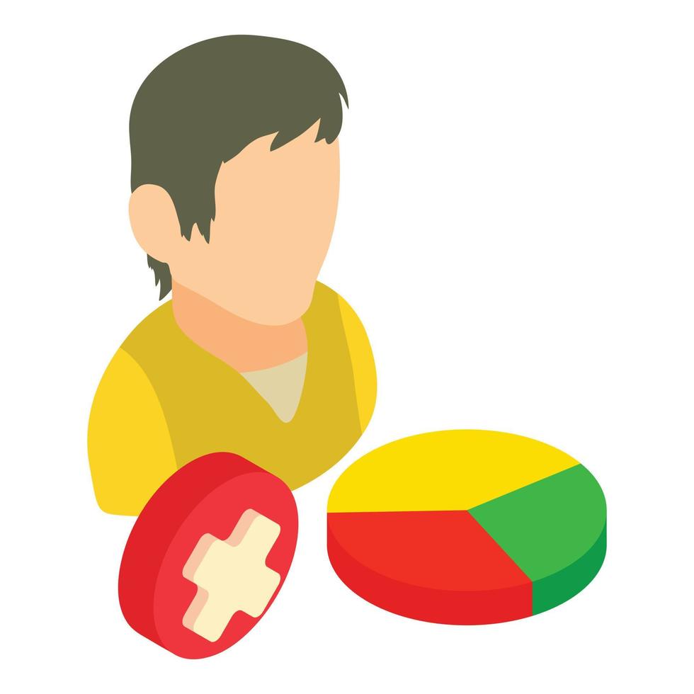 Market analysis icon, isometric style vector