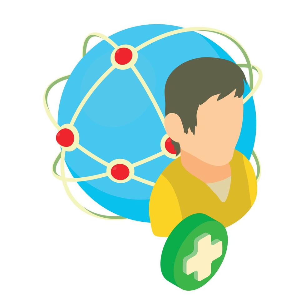 Global business icon, isometric style vector