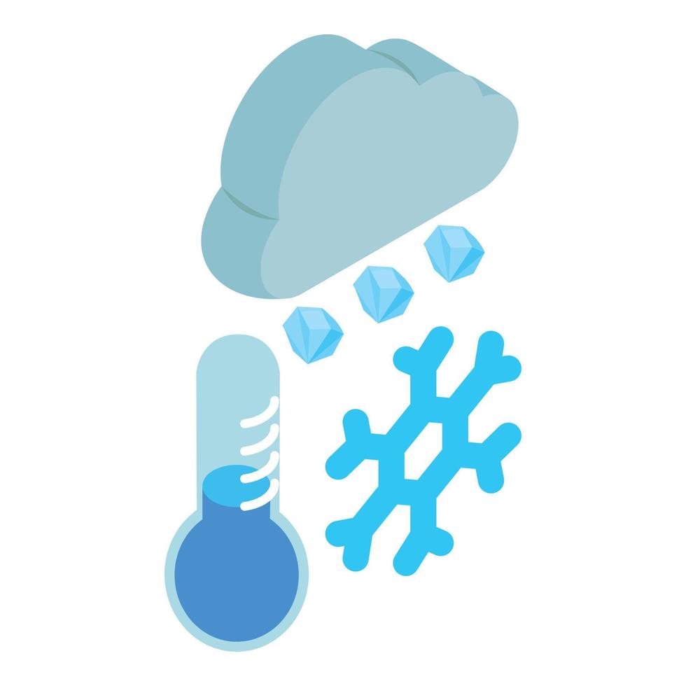 Cold snap icon, isometric style vector