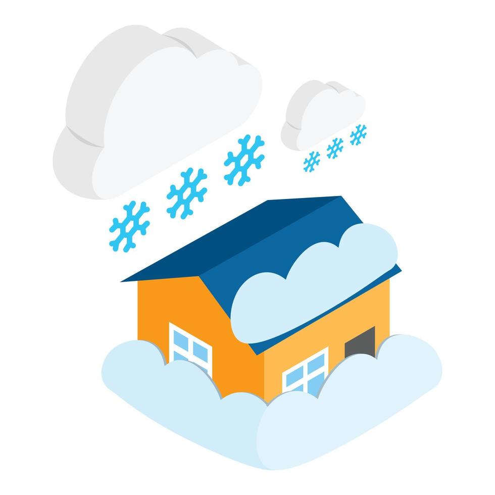 Snowfall icon, isometric style vector