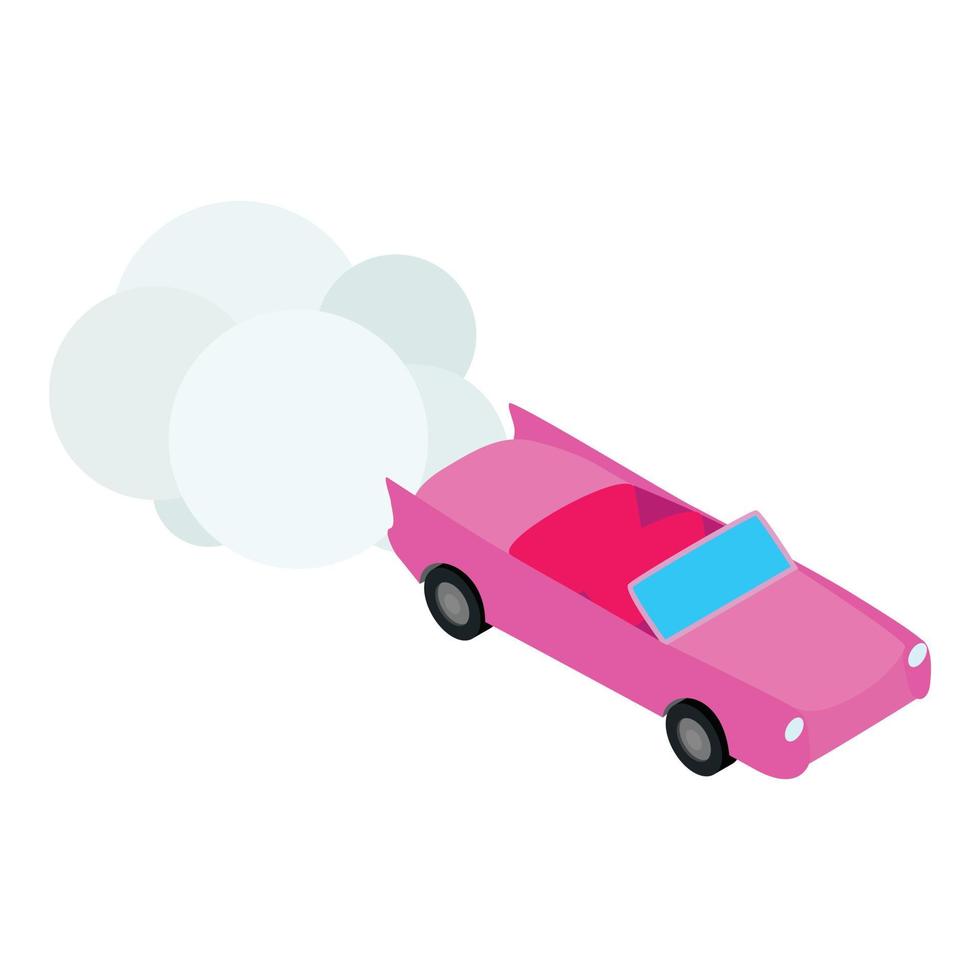 icono de contaminación del coche, estilo isométrico vector