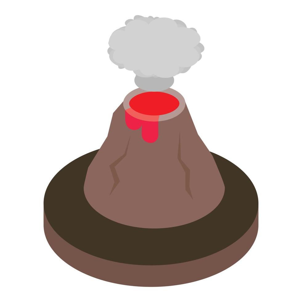 Active volcano icon, isometric style vector