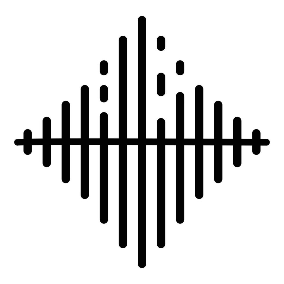 icono de frecuencia de audio, estilo de esquema vector