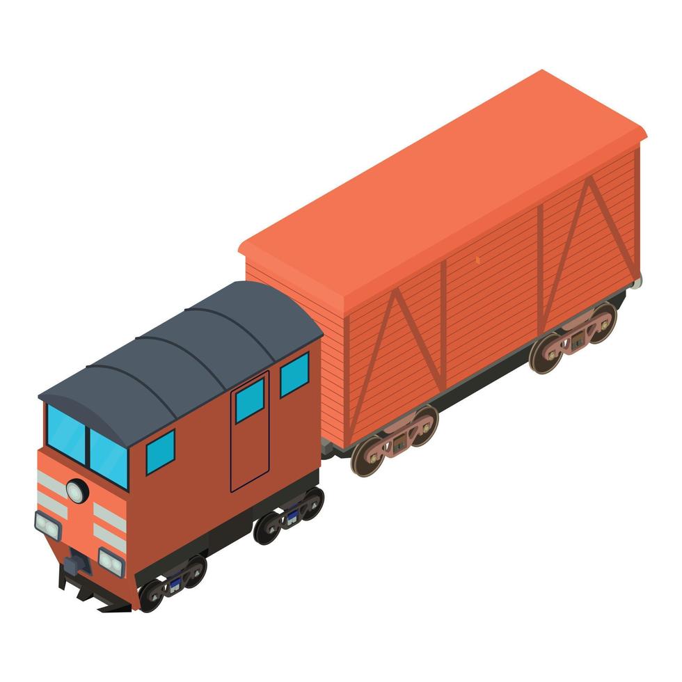 Cattle transportation icon, isometric style vector