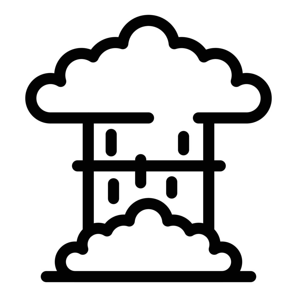 Nuclear explosion icon, outline style vector