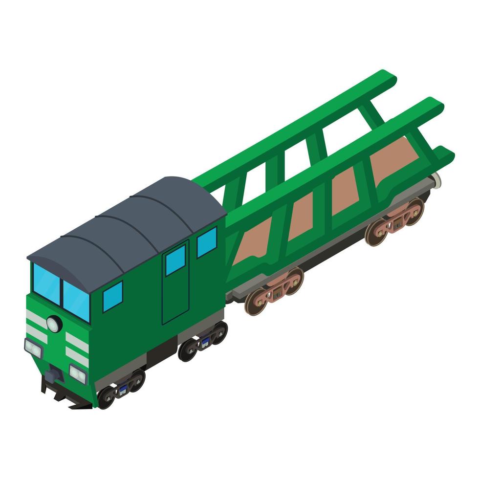 Railway wagon icon, isometric style vector
