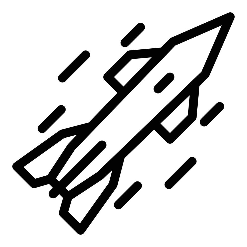 Rocket flight icon, outline style vector
