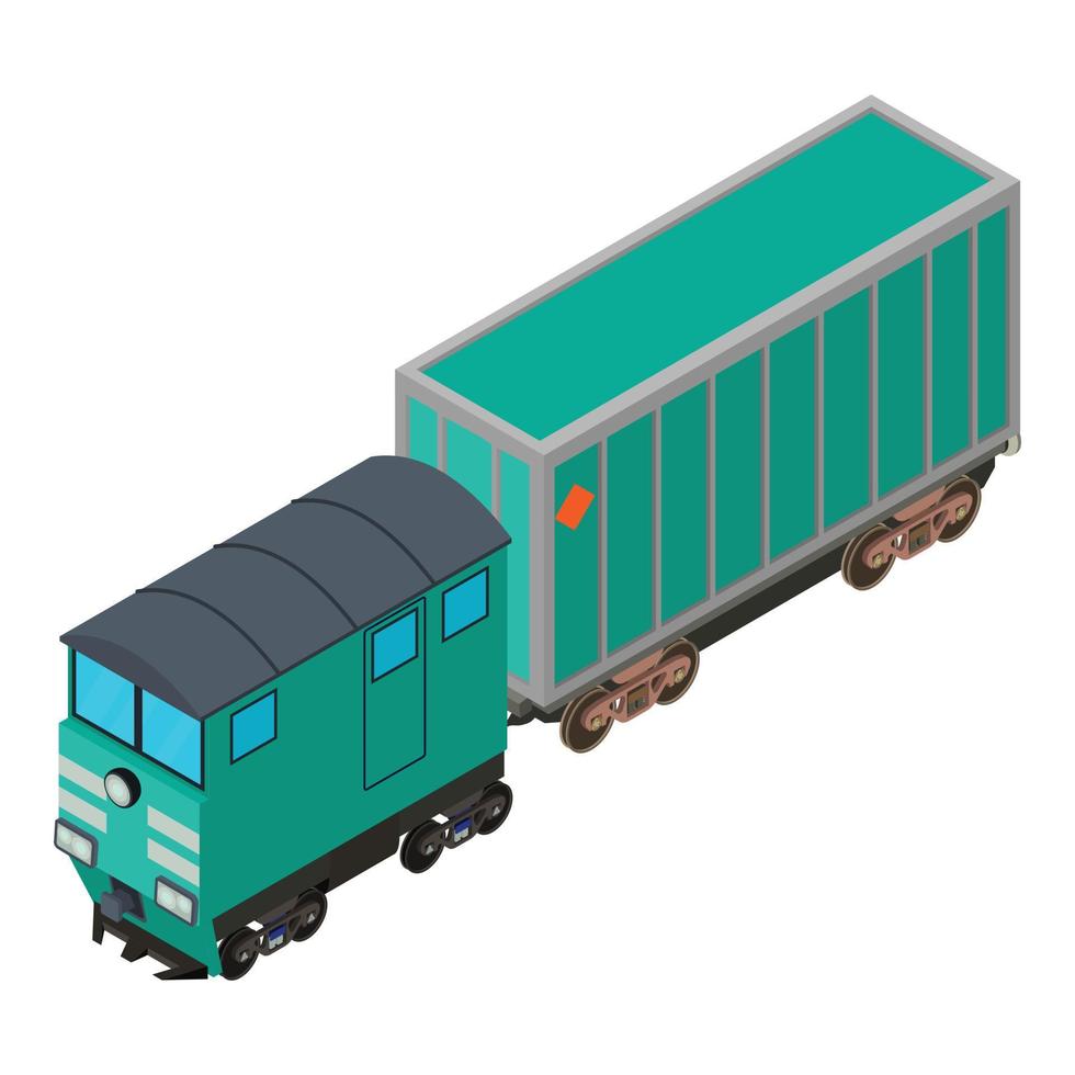 Railway carriage icon, isometric style vector