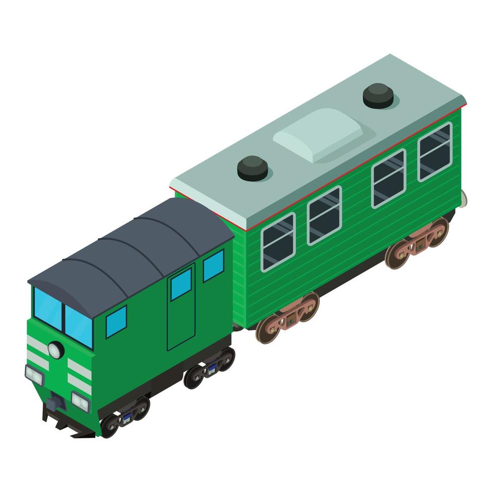 icono de tren de pasajeros, estilo isométrico vector
