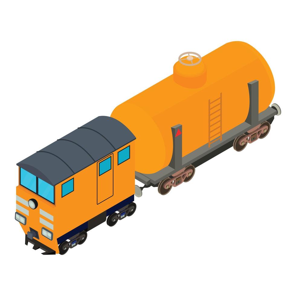 Tank train icon, isometric style vector