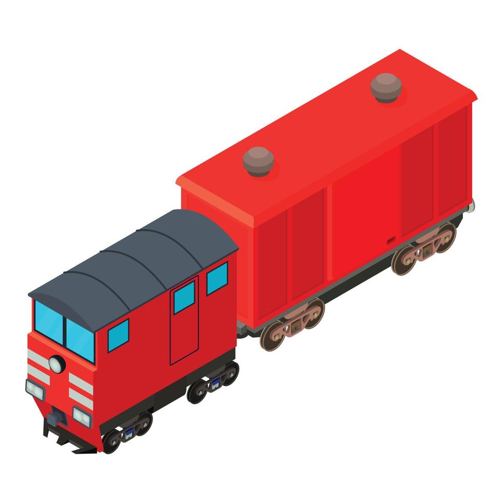 Railroad refrigerator icon, isometric style vector