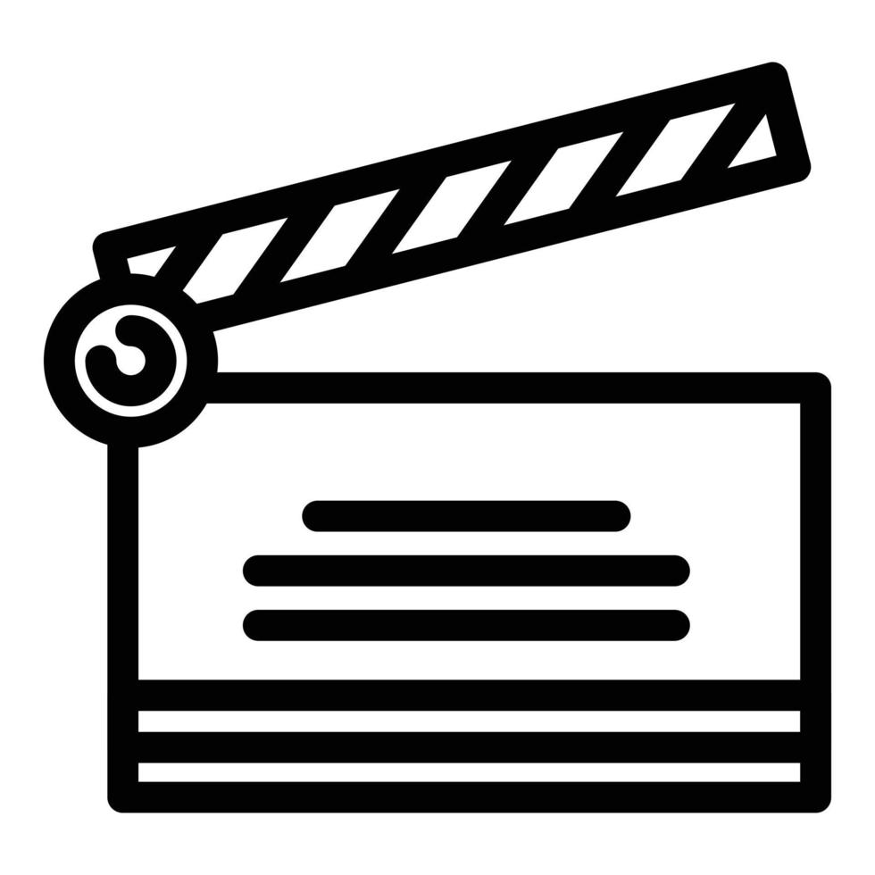 Cinema clapper icon, outline style vector