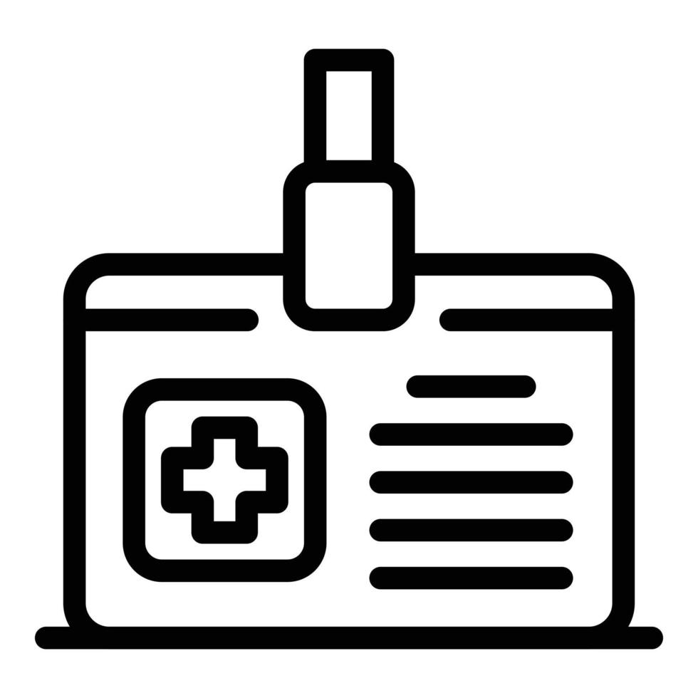Medical badge icon, outline style vector