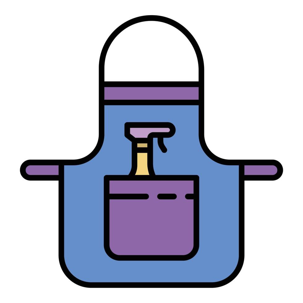 Wash cleaning apron icon color outline vector