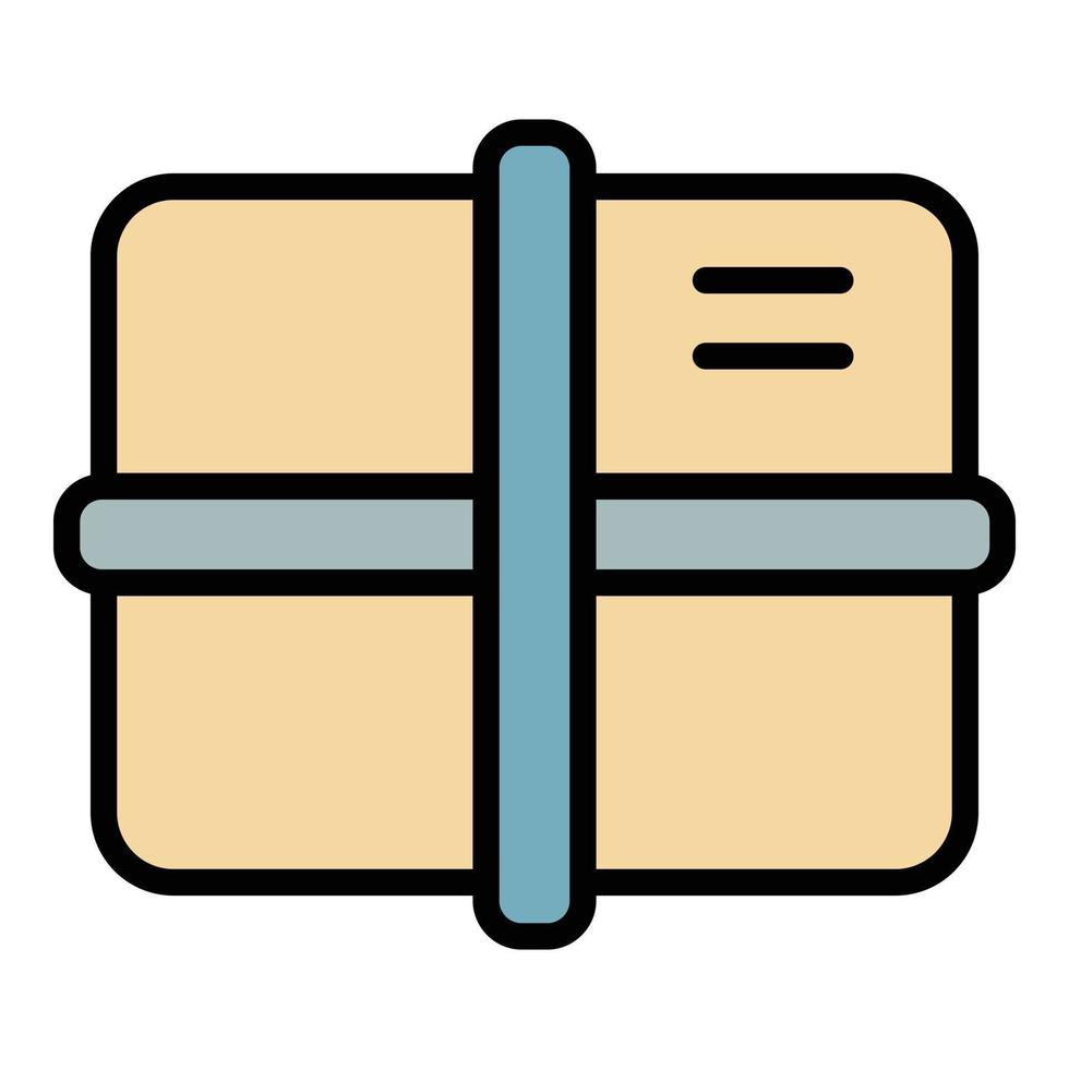 vector de contorno de color de icono de paquete de entrega