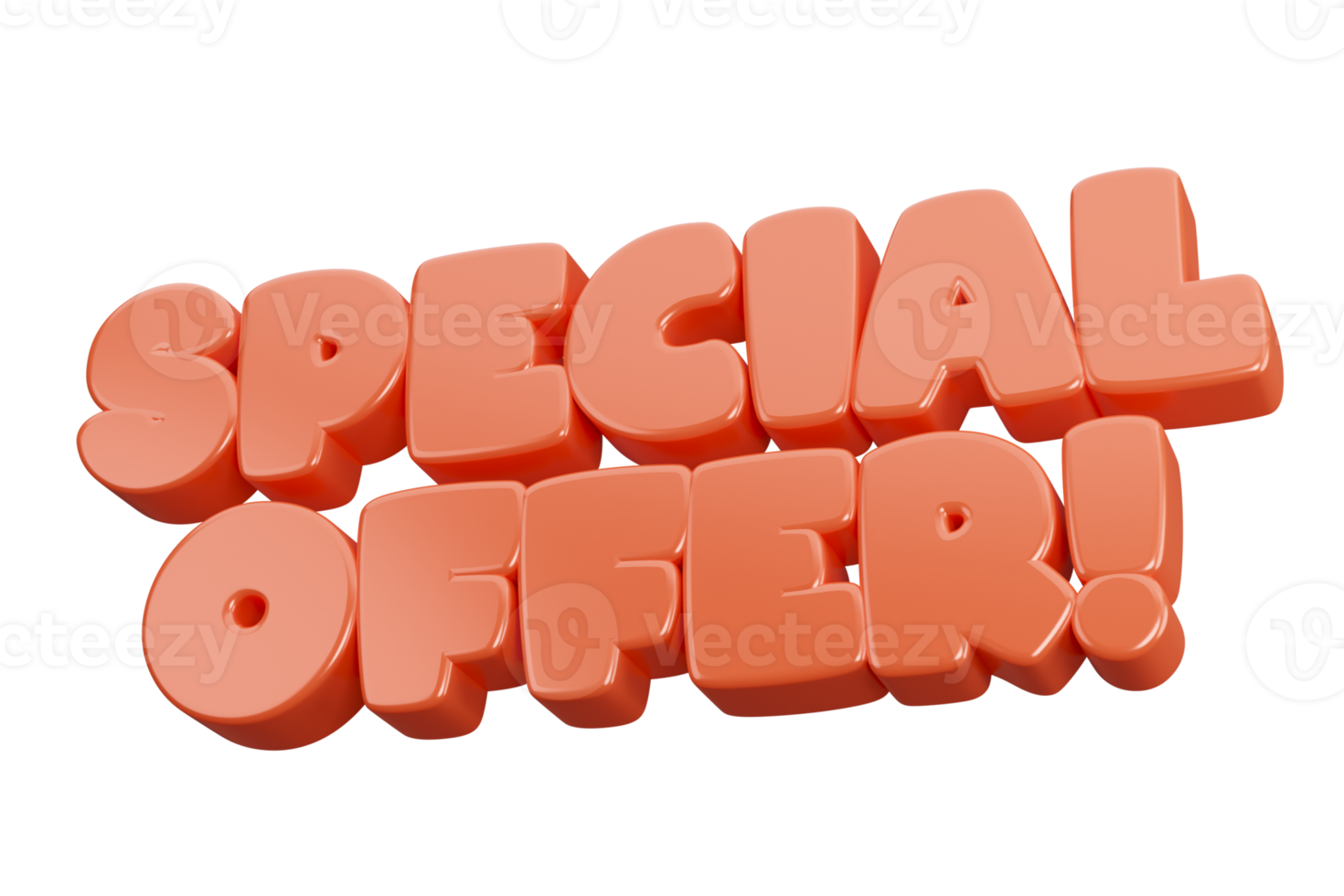 oferta especial 3d render texto frase inscripción png