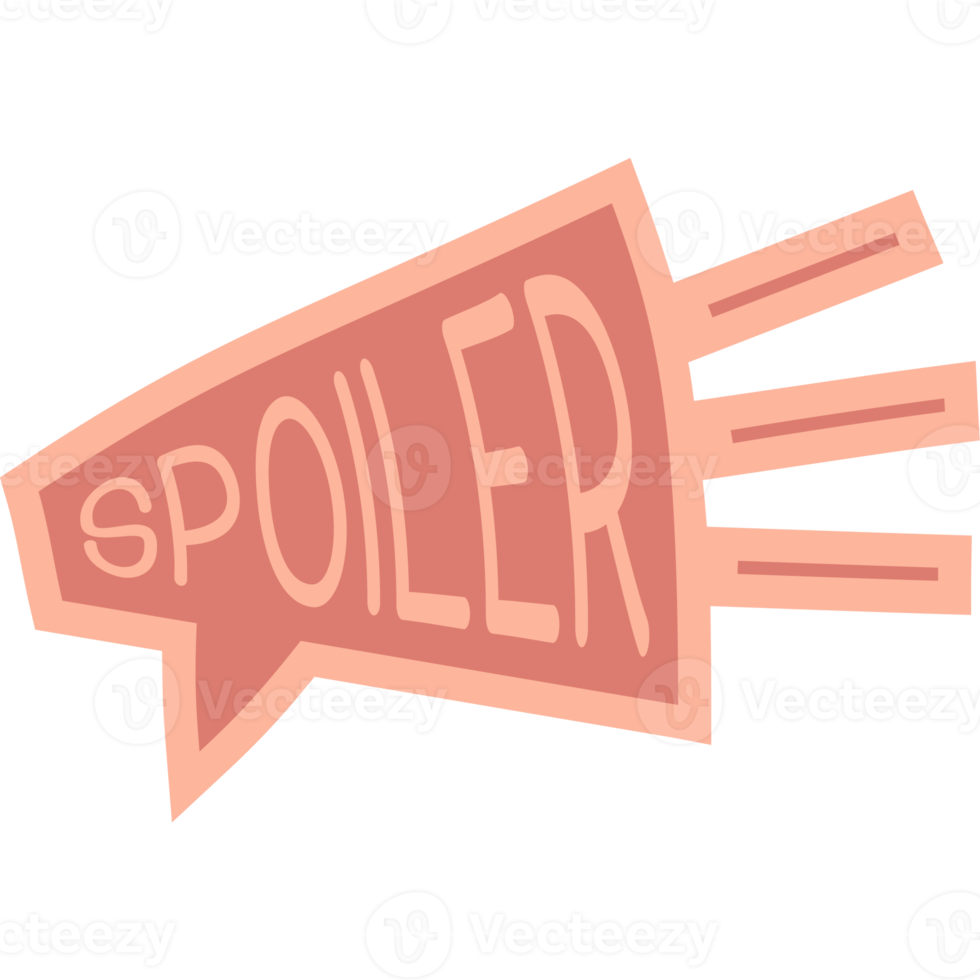 Spoiler alert funny slogan. Hand draw cartoon style typography. spoiler logotype sticker for your t-shirt, print, apparel. png