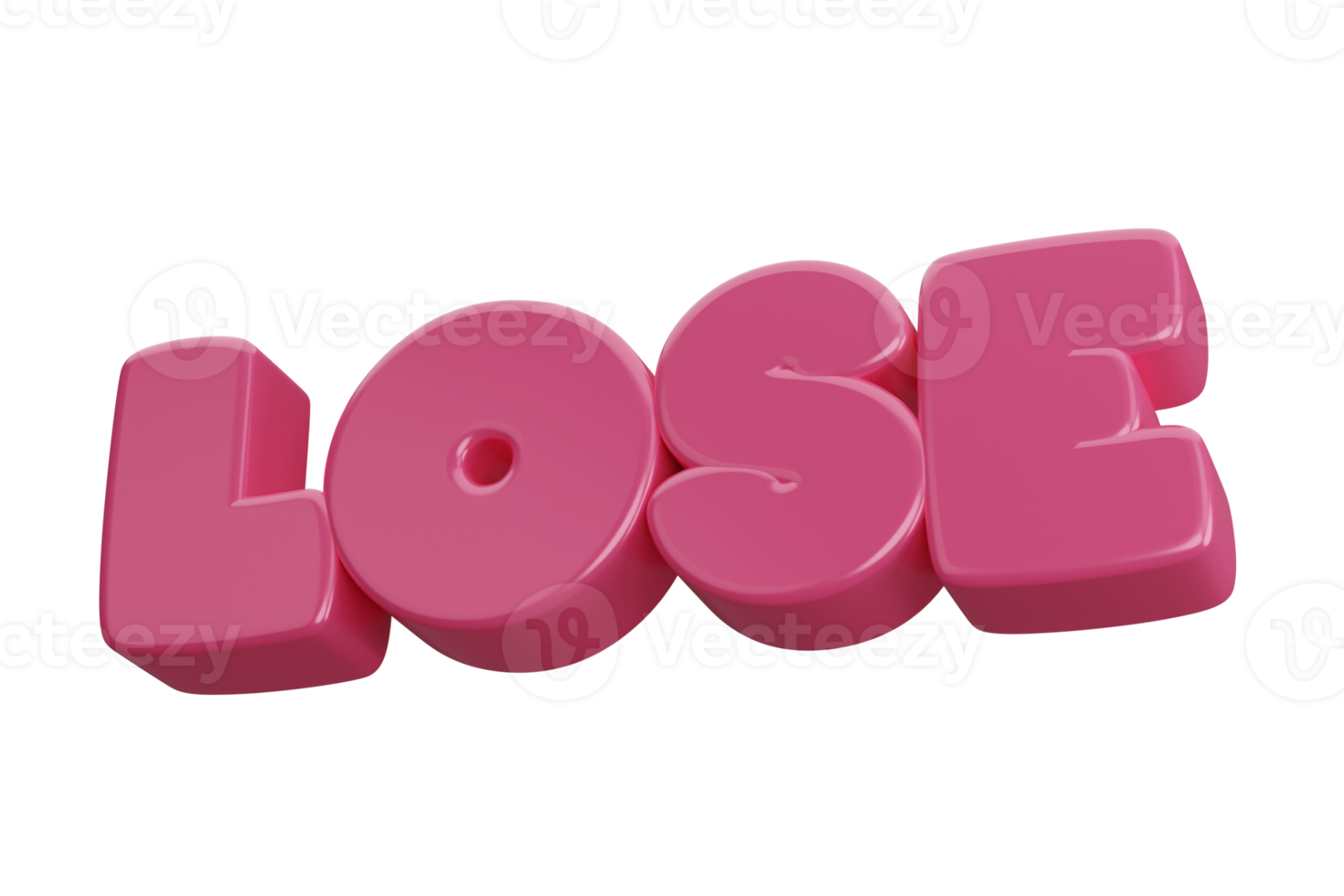 lose 3d render text phrase inscription png