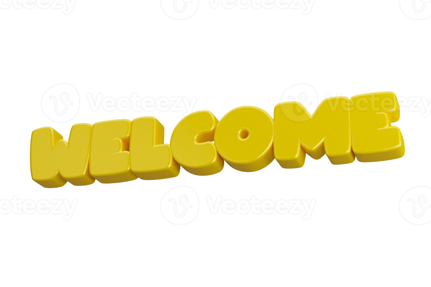 welcome 3d render text phrase inscription png