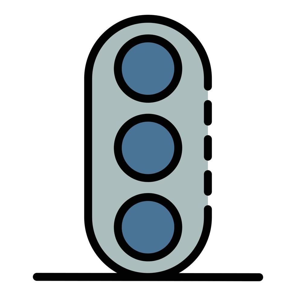 Traffic lights icon color outline vector